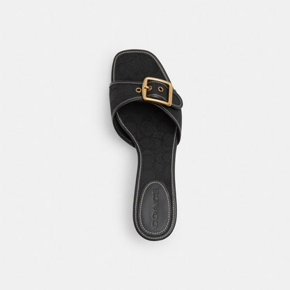 Women's Coach Margot Sandal In Signature Jacquard Black