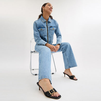 Women's Coach Margot Sandal In Signature Jacquard Black