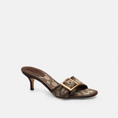 Women's Coach Margot Sandal In Signature Jacquard Oak Maple
