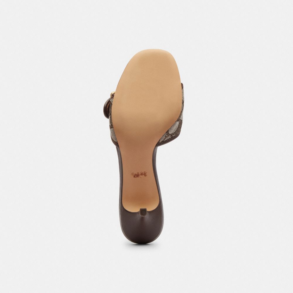 Women's Coach Margot Sandal In Signature Jacquard Oak Maple