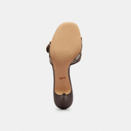 Women's Coach Margot Sandal In Signature Jacquard Oak Maple
