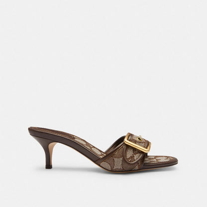 Women's Coach Margot Sandal In Signature Jacquard Oak Maple