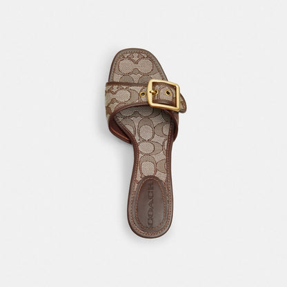 Women's Coach Margot Sandal In Signature Jacquard Oak Maple