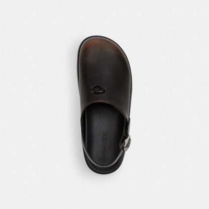 Women's Coach Sculpted C Platform Clog In Loved Leather Black