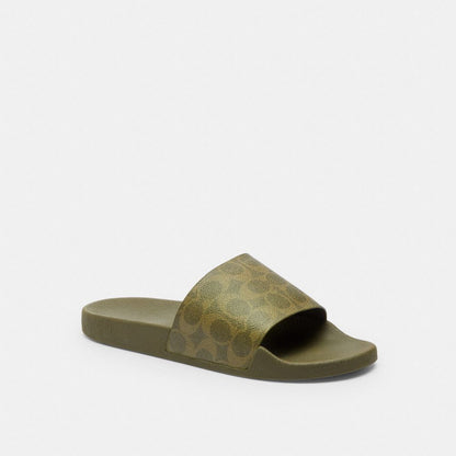 Women's Coach Udele Sport Slide In Signature Canvas Olive
