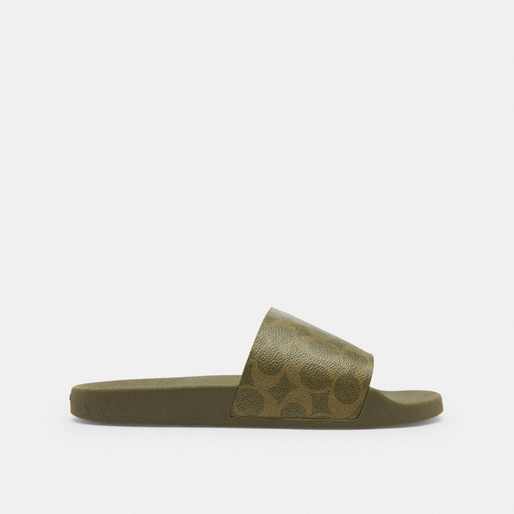 Women's Coach Udele Sport Slide In Signature Canvas Olive