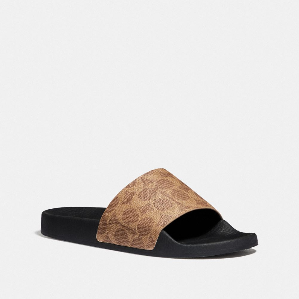 Women's Coach Udele Sport Slide In Signature Canvas Tan
