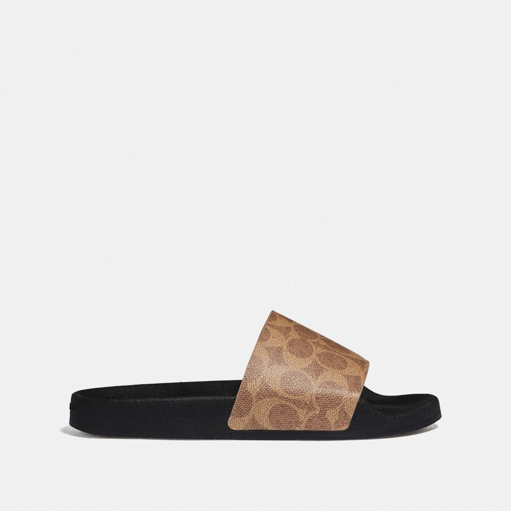 Women's Coach Udele Sport Slide In Signature Canvas Tan