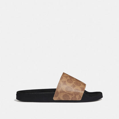 Women's Coach Udele Sport Slide In Signature Canvas Tan