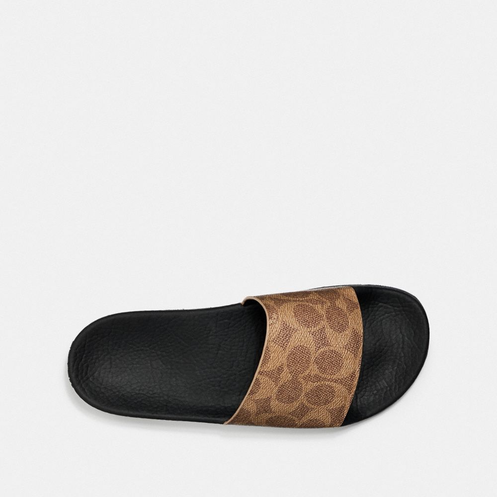 Women's Coach Udele Sport Slide In Signature Canvas Tan