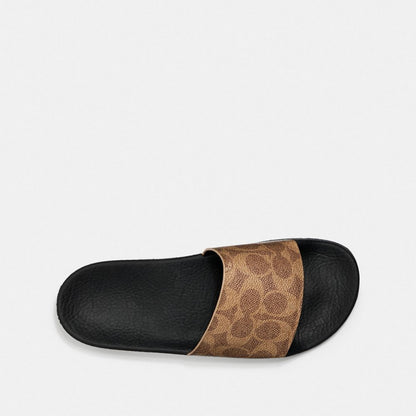Women's Coach Udele Sport Slide In Signature Canvas Tan