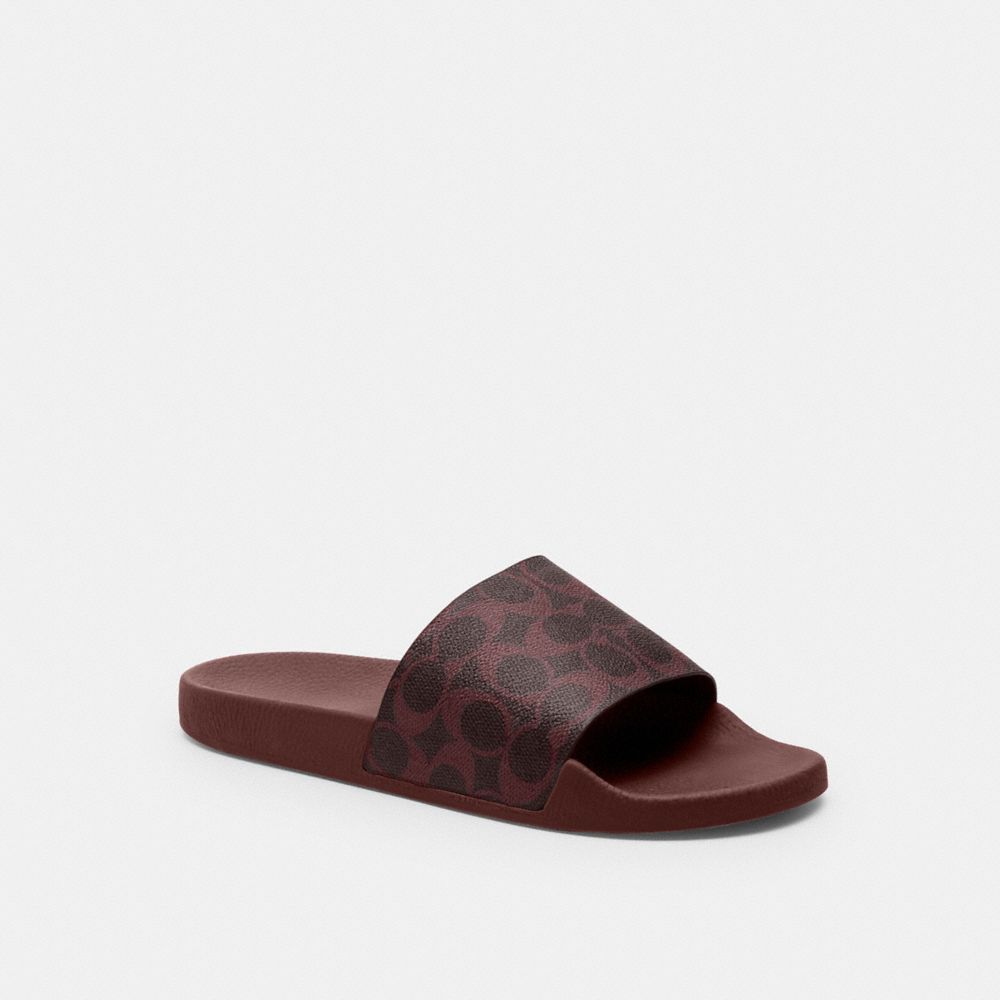 Coach Udele Sport Slide In Signature Canvas Black Currant