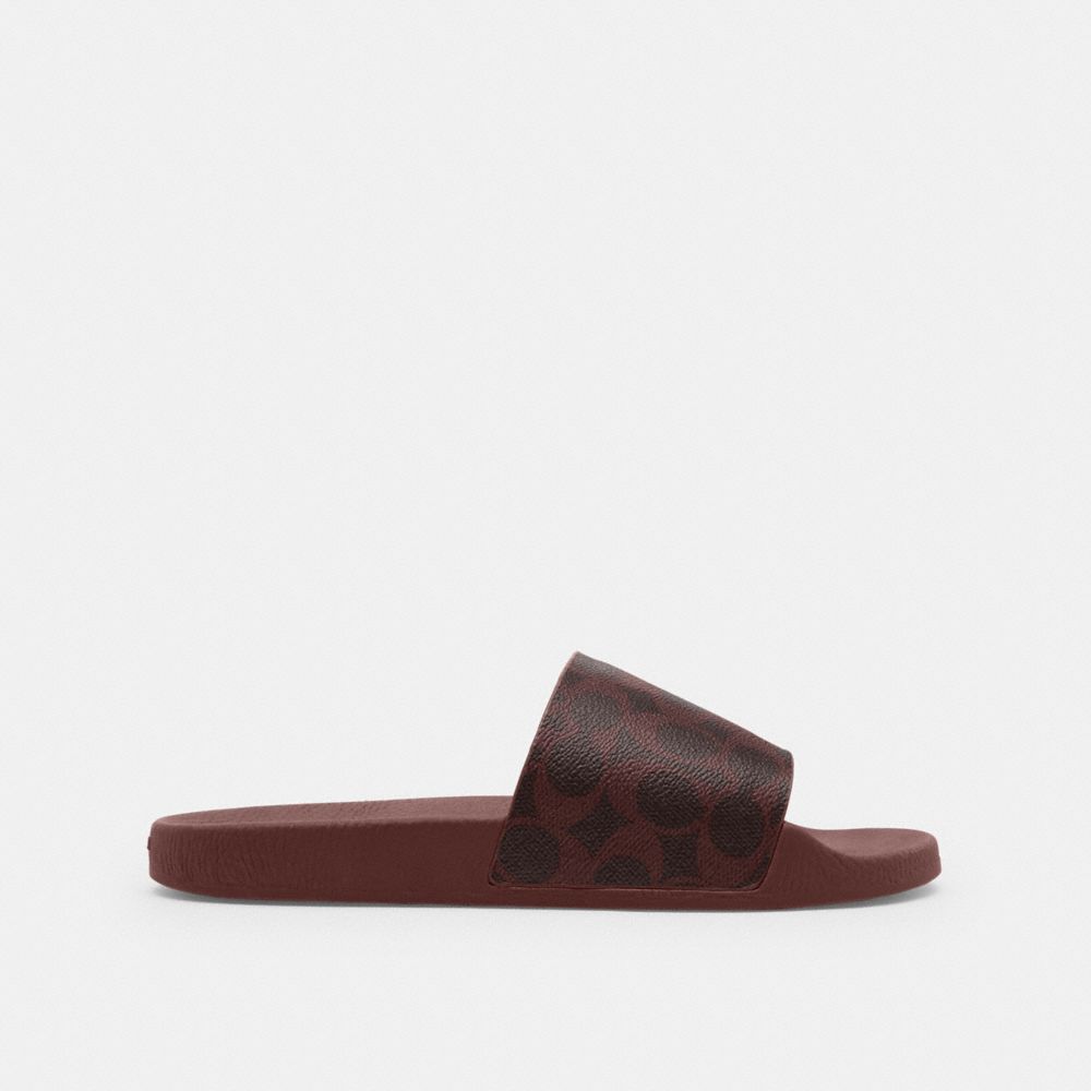 Coach Udele Sport Slide In Signature Canvas Black Currant