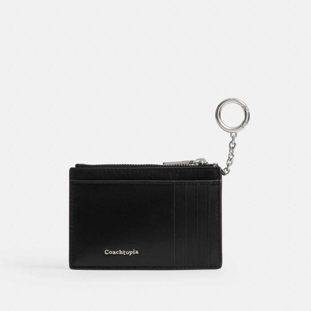 Coach Alter/Ego Zip Card Case With Key Ring Black