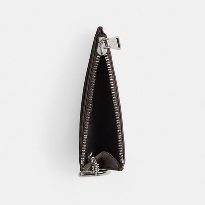 Coach Zip Card Case With Key Ring In Upcrafted Leather Maple