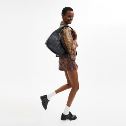 Coach Alter/Ego Crescent Shoulder Bag In Upcrafted Leather Black