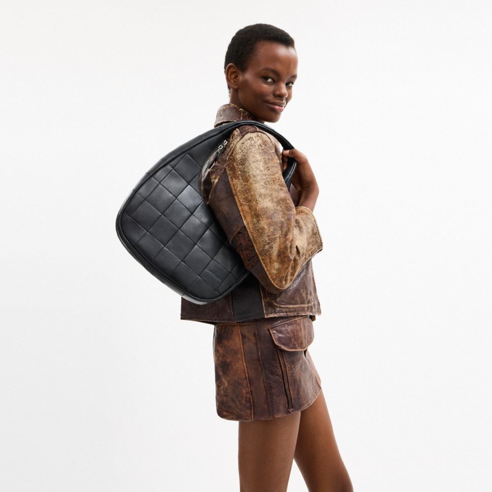 Coach Alter/Ego Crescent Shoulder Bag In Upcrafted Leather Black