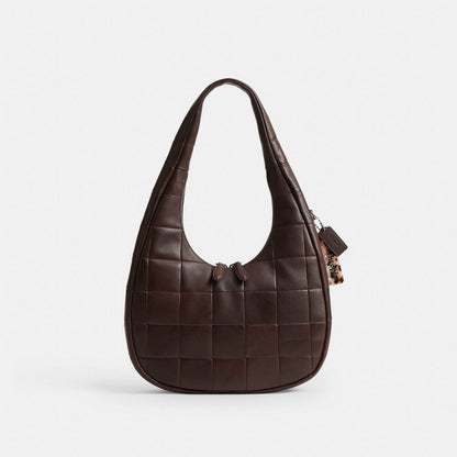 Coach Alter/Ego Crescent Shoulder Bag In Checkerboard Upcrafted Leather Maple