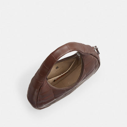 Coach Alter/Ego Crescent Shoulder Bag In Checkerboard Upcrafted Leather Maple