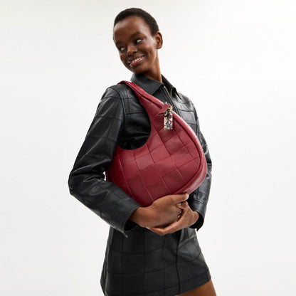 Coach Alter/Ego Crescent Shoulder Bag In Upcrafted Leather Dark Ruby