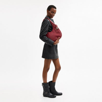 Coach Alter/Ego Crescent Shoulder Bag Dark Ruby