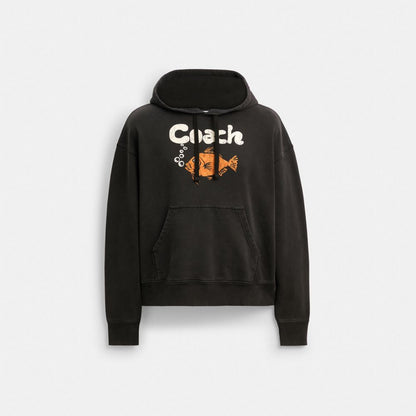 Coach Fish Graphic Hoodie Black