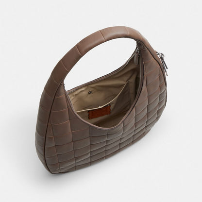 Coach Alter/Ego Large Crescent Shoulder Bag In Upcrafted Leather Dark Stone