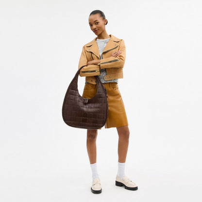Coach Alter/Ego Large Crescent Shoulder Bag In Upcrafted Leather Maple