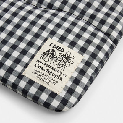 Coach Coachtopia Loop Laptop Sleeve With Wavy Quilting In Gingham Black White Gingham