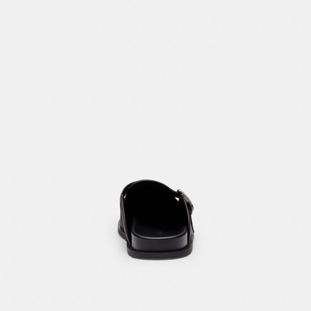 Coach Buckle Clog In Signature Jacquard Graphite Black