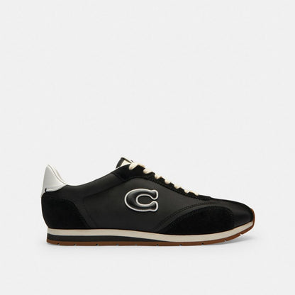 Men's Coach Flat Sneaker Black Optic White