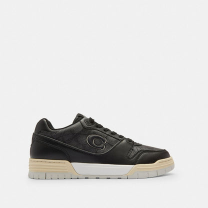 Men's Coach Soho Sneaker With Signature Canvas Charcoal Black