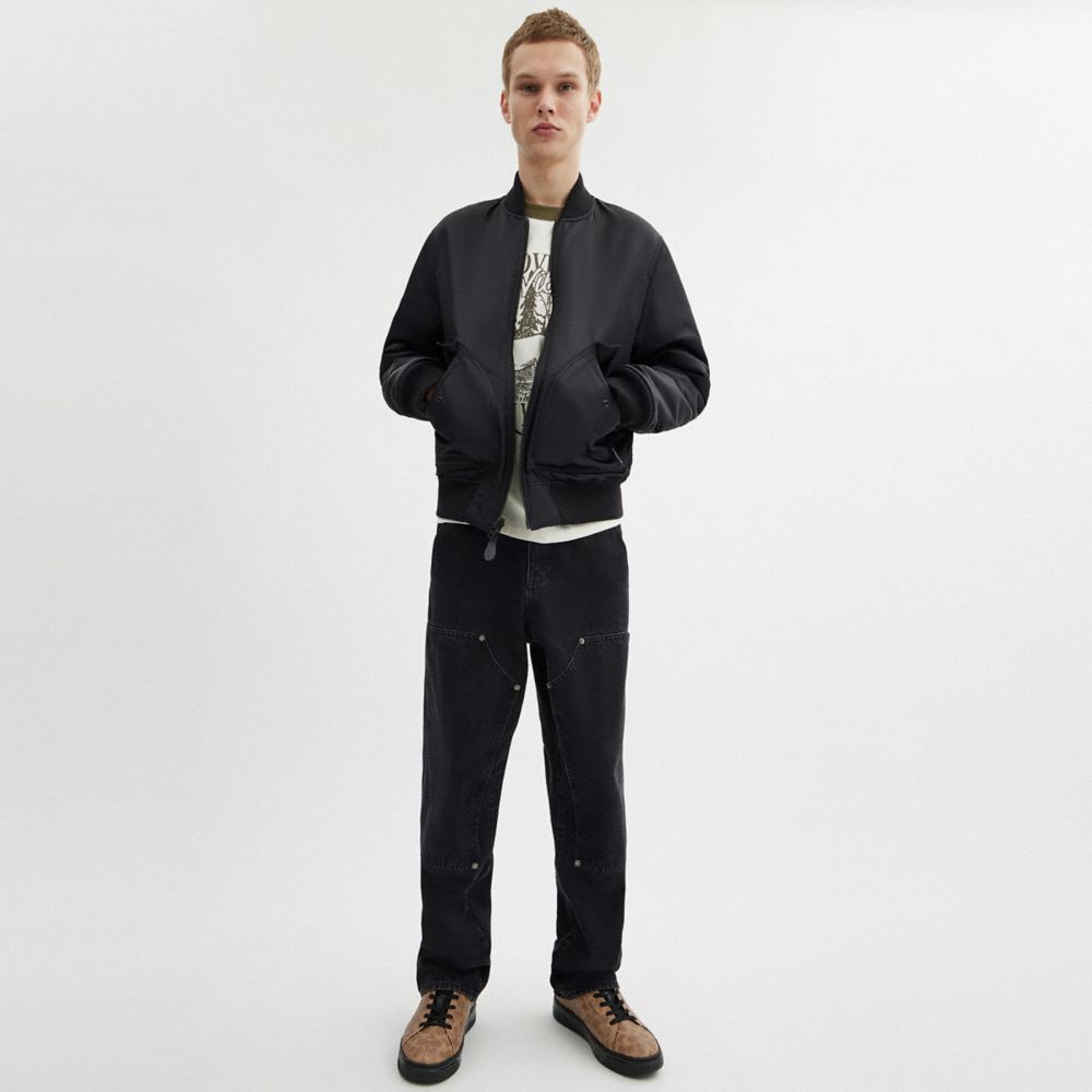 Coach High Line Sneaker In Signature Canvas Khaki Black