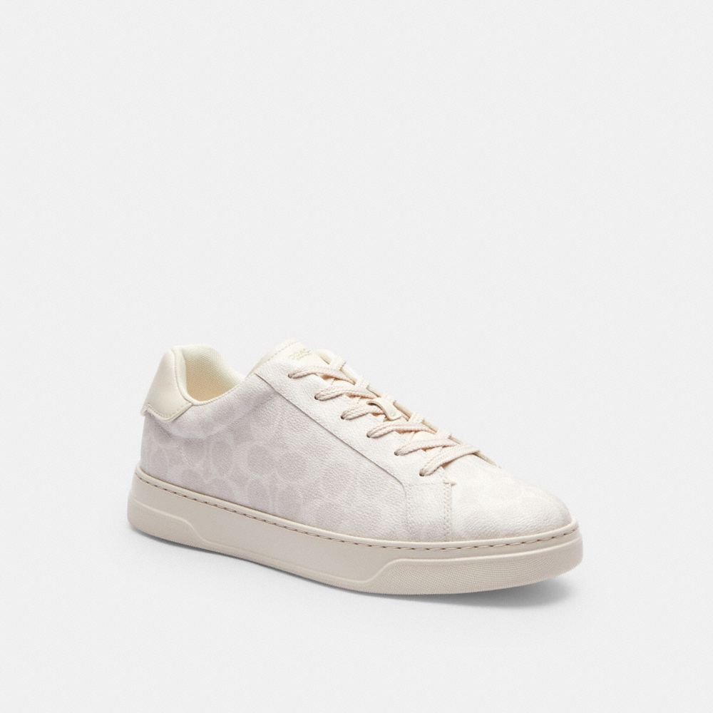 Men's Coach High Line Sneaker In Signature Canvas Off White