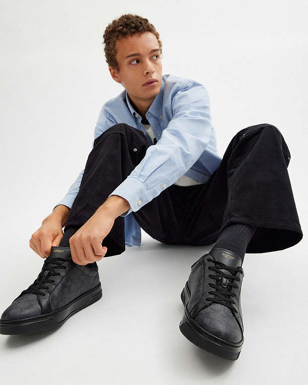 High Line Sneaker In Signature Canvas Graphite-Black Graphite-Black