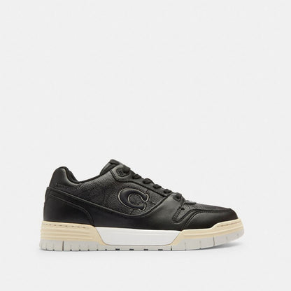 Women's Coach Soho Sneaker With Signature Canvas Charcoal Black