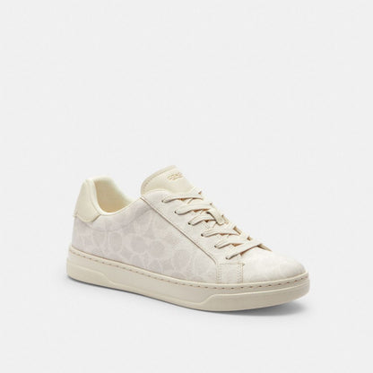 Women's Coach High Line Sneaker In Signature Canvas Off White