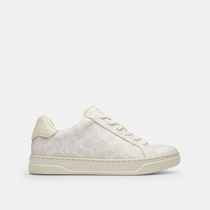 Women's Coach High Line Sneaker In Signature Canvas Off White