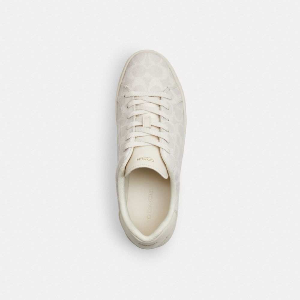 Women's Coach High Line Sneaker In Signature Canvas Off White