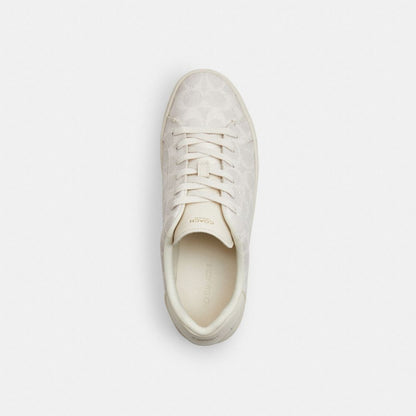 Women's Coach High Line Sneaker In Signature Canvas Off White