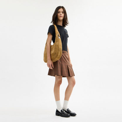 Coach Alter/Ego Large Crescent Shoulder Bag In Upcrafted Suede Sand Suede