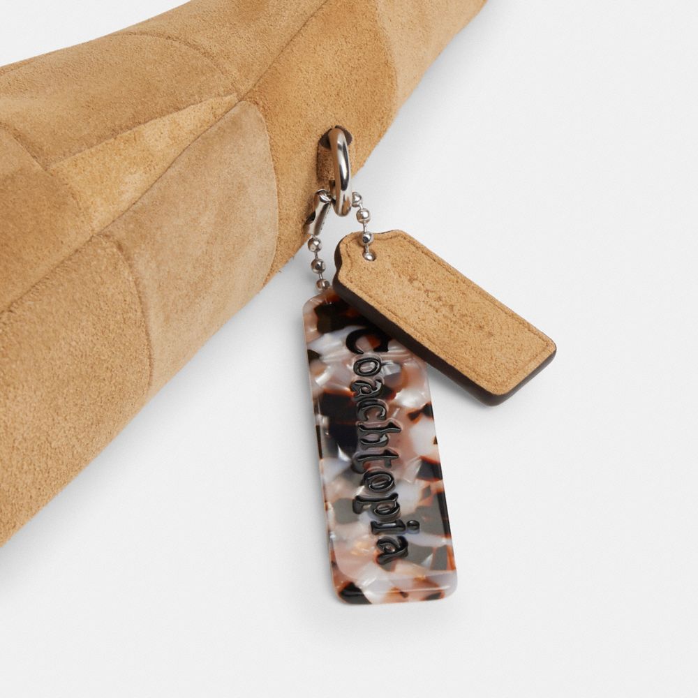 Coach Alter/Ego Large Crescent Shoulder Bag In Upcrafted Suede Sand Suede