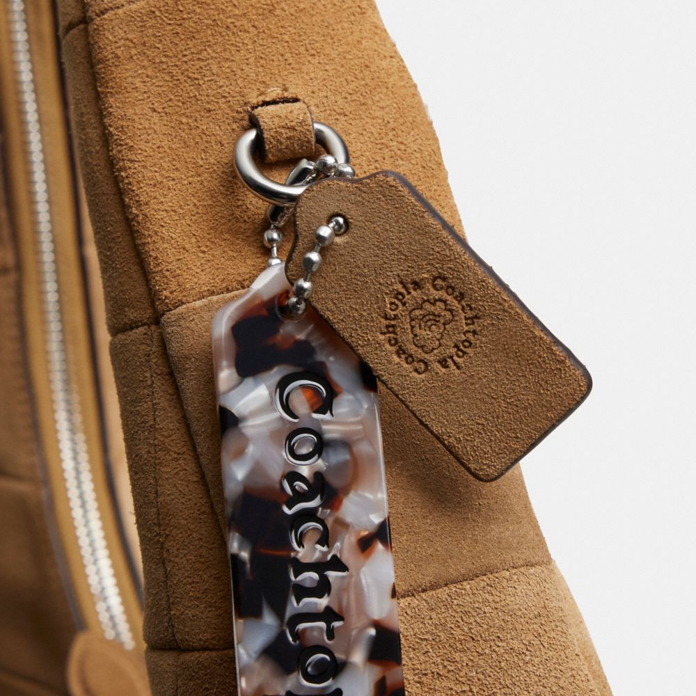 Coach Alter/Ego Large Crescent Shoulder Bag In Upcrafted Suede Sand Suede