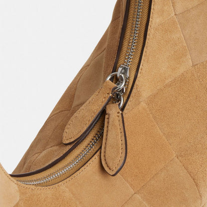 Coach Alter/Ego Large Crescent Shoulder Bag In Upcrafted Suede Sand Suede