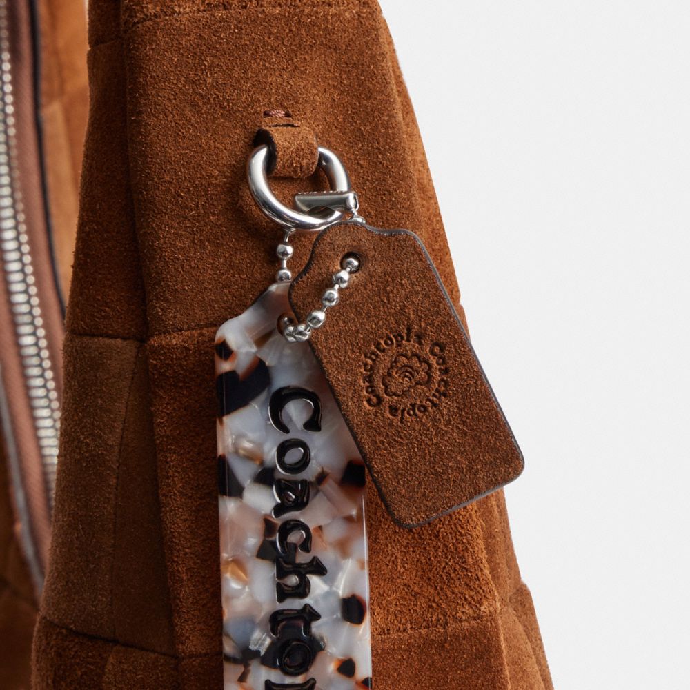 Coach Alter/Ego Large Crescent Shoulder Bag In Upcrafted Suede Warm Brown