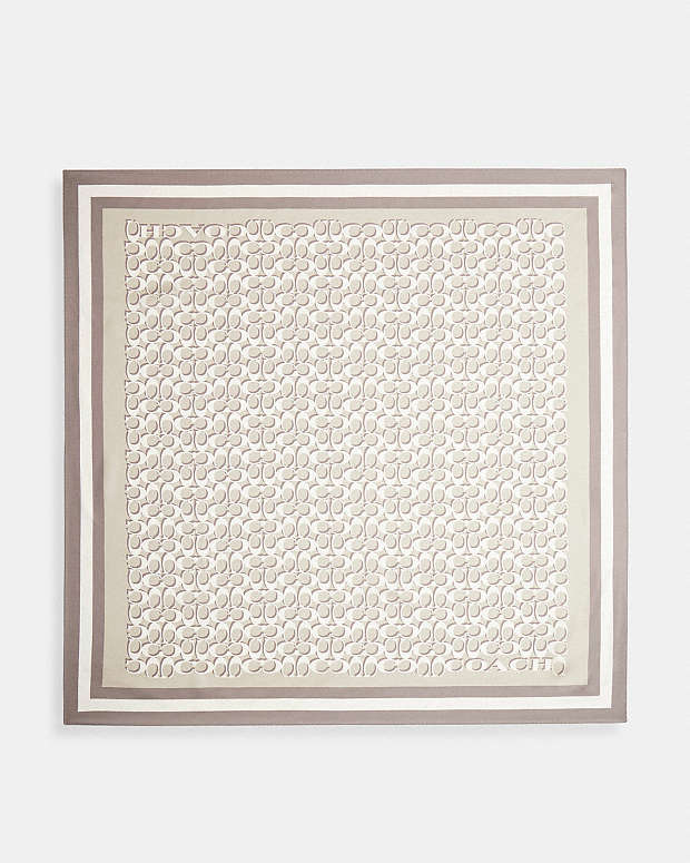 Signature Silk Square Scarf Silk-Bone Silk-Bone