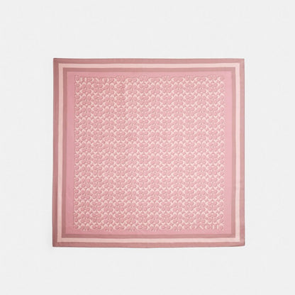 Coach Signature Silk Square Scarf Dusty Pink