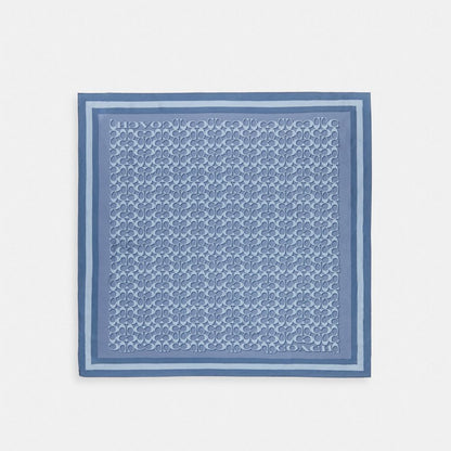 Coach Signature Silk Square Scarf Light Denim