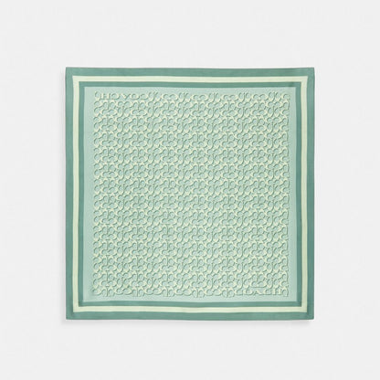 Coach Signature Silk Square Scarf Mint