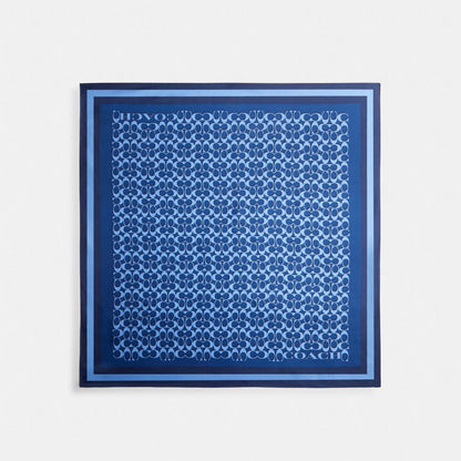 Coach Signature Silk Square Scarf True Blue